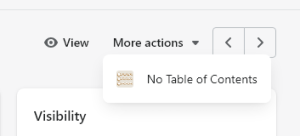 remove table of contents from a shopify blog post